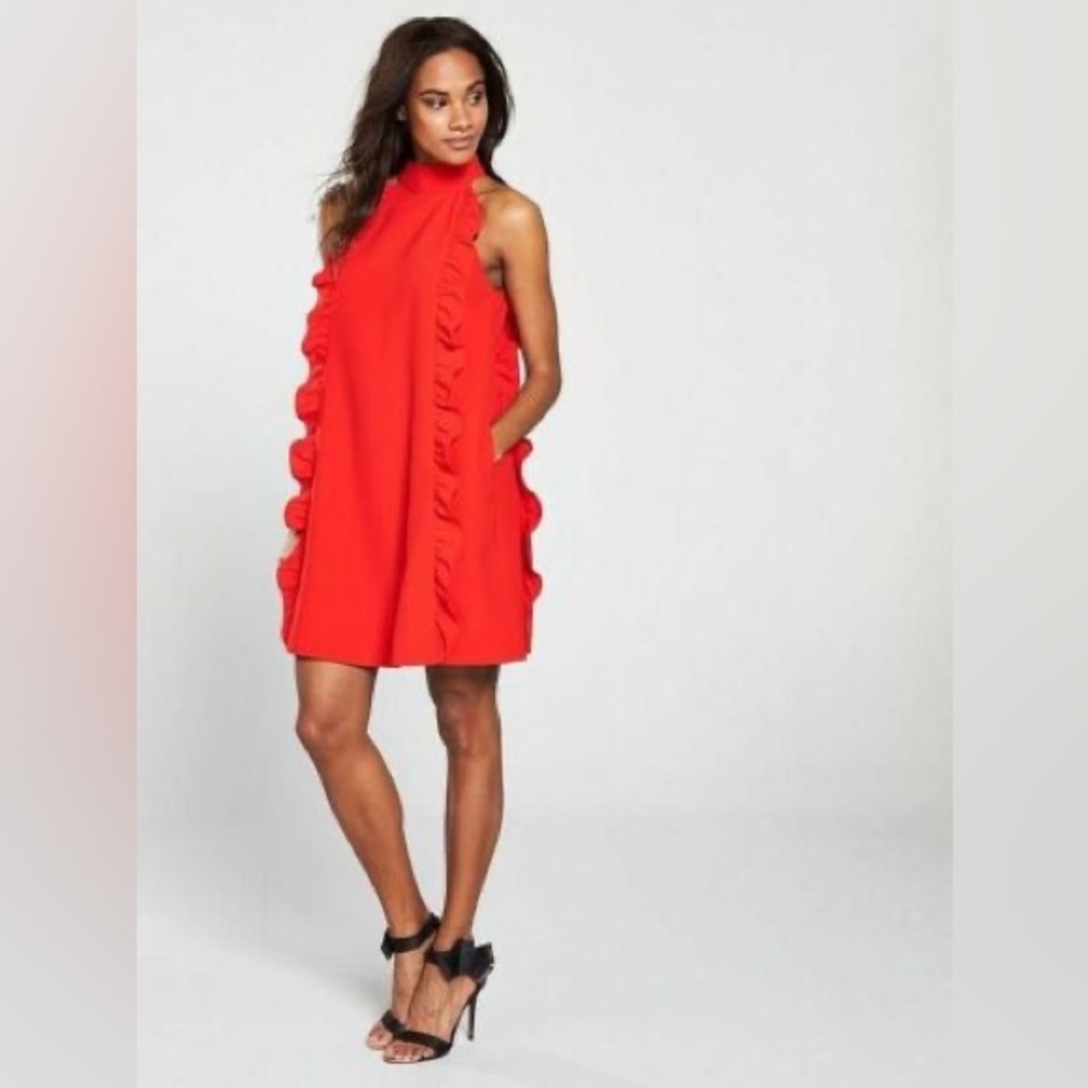 Ted Baker London Torriya Red Halter Ruffle Dress size 2 (US 6) G6